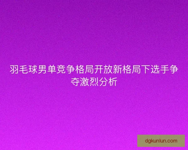 羽毛球男单竞争格局开放新格局下选手争夺激烈分析